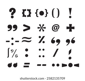 A collection of black different question mark with white background