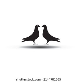 collection of black dove silhouettes isolated eps 10 
