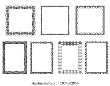 collection of black frames on a white background