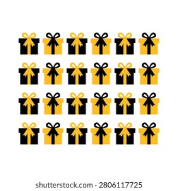 Collection of black and gold presents