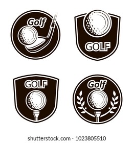collection of black golf club emblems