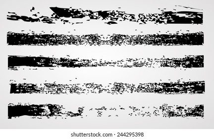 Collection of Black Grunge Original Brush Border Templates . 
