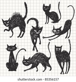 Collection of black Halloween Cats