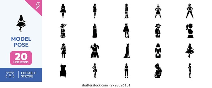 Colección de siluetas humanas negras en diferentes poses sobre fondo blanco