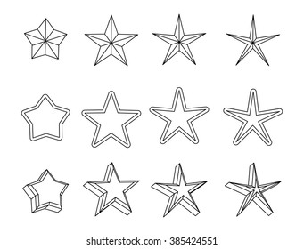 Collection of black icons for your business stars.