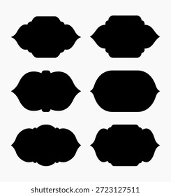 Coleção de silhuetas de forma de emblema islâmico preto para o elemento de design de ramadã