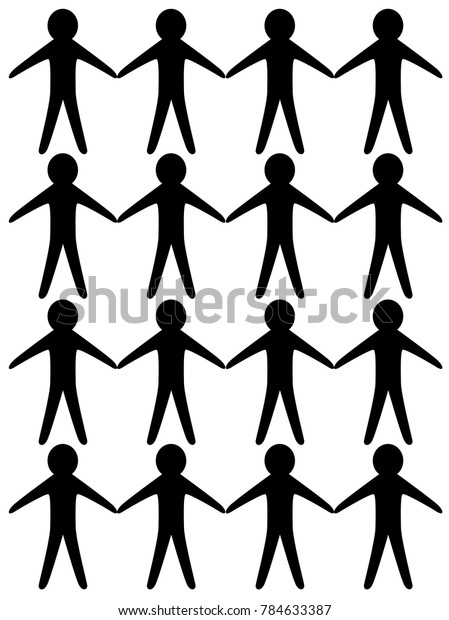Collection Black Isolated Cutout Figures Holding Stock Vector (Royalty ...