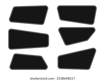 collection of black label designs in various shapes
