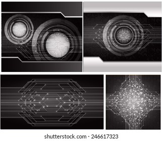Collection black Light Abstract Technology background set for computer graphic website internet and business. text box. Brochure. card. wave. diverse, different, divers, manifold, many, various