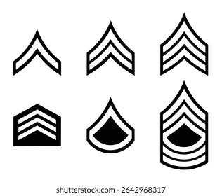 Collection of black military badges set