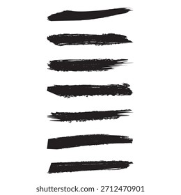 Una colección de pinceladas negras y salpicaduras de tinta para un elemento de diseño grunge de Vector artístico.