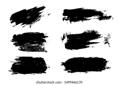 Collection of black paint, ink brush ,grunge dirty brush strokes banners.