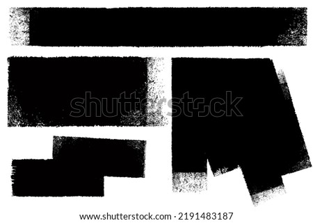 Collection of black paint roller strokes background banners