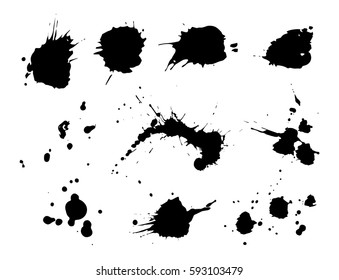 Collection Black Paint Splash Vector Set Stock Vector (Royalty Free ...