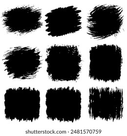 A collection of black painted lines on a blank white canvas