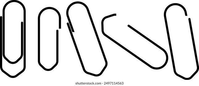 collection black paper clip without background