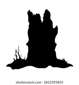 Collection of black silhouettes depicting different factory buildings, industrial plants, and manufacturing structures against a white background.