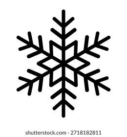 Colección de siluetas negras de copo de nieve en varios estilos geométricos. Patrón de copo de nieve ideal para temas de invierno o diseños de vacaciones. Vector de ilustración de invierno.