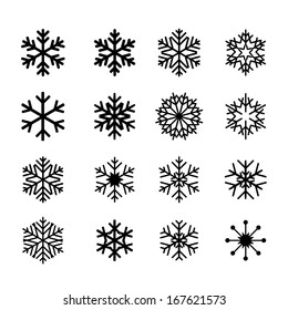 collection of black snowflakes