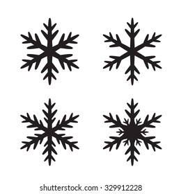 Collection of Black Snowflakes. 