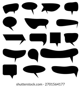 Colección de burbujas y flechas negras para el Diseño gráfico y la comunicación visual. EPS 10