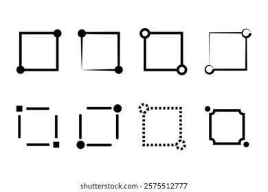Collection of Black Square Frames with Different Styles.