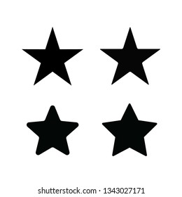 Collection of black star icon vector