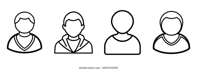 Kollektion von Silhouetten mit schwarzen Benutzersymbolen, ideal für Weboberflächen, Teamsymbole und Profilbilder