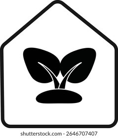A collection of black vector icons representing plant growth, seeds, and eco-friendly energy. Perfect for agricultural, environmental, and sustainable-themed design projects.