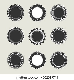 Collection of black vintage badges and labels templates