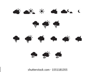 collection of black weather icon (Solid)