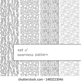 Collection of black and white abstract seamless pattern. template for textile, posters, post cards
