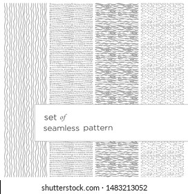 Collection of black and white abstract seamless pattern. template for textile, posters, post cards