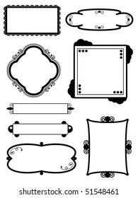 collection of black and white frames with copy space