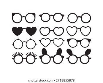 Colección de gafas blancas y negras con varias Formas y estilos gafas gafas