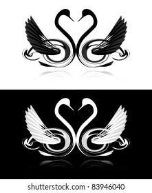 Collection of black and white swans