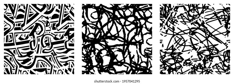 Collection of black and white textures