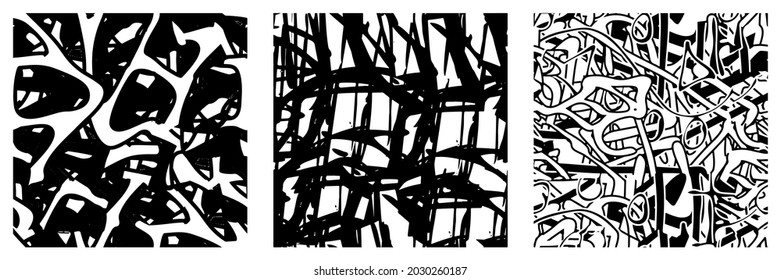 Kollektion von Schwarz-Weiß-Texturen