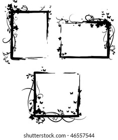 Collection of blackening frames with element of the nature