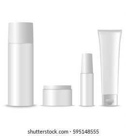 Collection of blank cosmetic preparations template