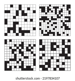 Collection of blank crossword puzzle layout backgrounds 