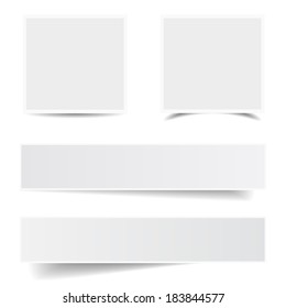 Collection of blank paper frames with different shadow effect and empty copy space for your advertising, photograph and picture. EPS 10 vector illustration isolated on white background.