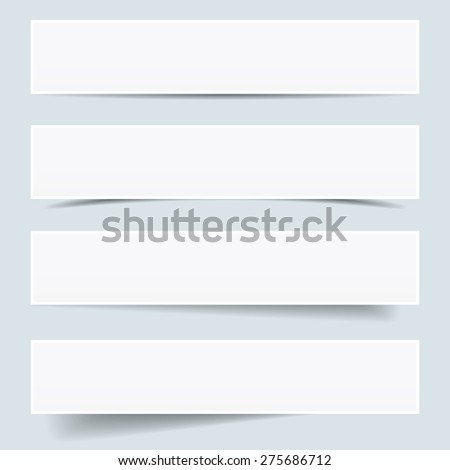 Collection of blank paper frames with different shadow effect and empty copy space, backdrop and background for your advertising, photograph and picture EPS 10 vector illustration.