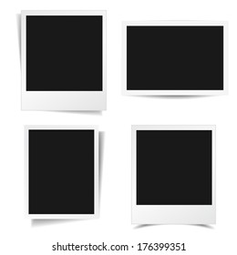 Collection of blank photo frames with different shadow effect and empty space for your photograph and picture. EPS10 vector illustration isolated on white background.