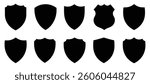 Collection of Blank Shield Shape vector on white background