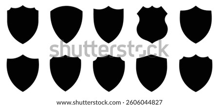Collection of Blank Shield Shape vector on white background