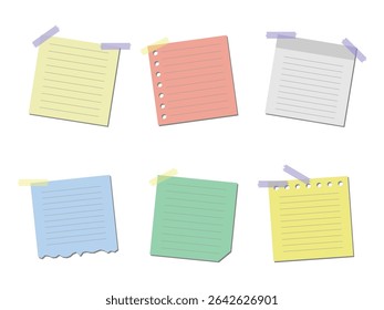 Collection of blank sticky note vector illustrations