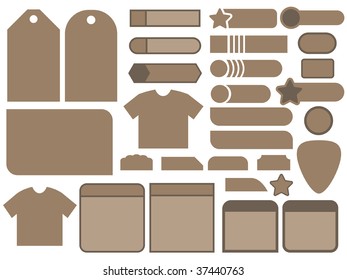 collection of blank templates for web and print, isolated on white