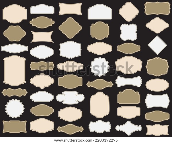 Collection Blank Vintage Labels Vector Illustration Stock Vector 