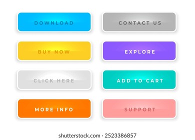 colección de iconos de Botón de Web en blanco para el Vector de App UIUX